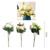 3pcs Artificial Silk with 15 Heads Flower Fake Rose Bouquet Table Decor – White