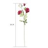 67cm Glass Tall Floor Vase and 12pcs Dark Pink Artificial Fake Flower Set – Blue