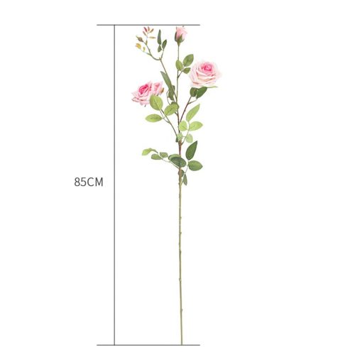 12pcs Artificial Silk Flower Fake Rose Bouquet Table Decor – Pink