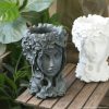 Resin Creative Goddess Head Statue Planter Bonsai Flower Succulent Pot Decor