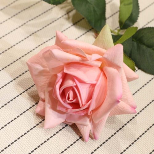 12pcs Artificial Silk Flower Fake Rose Bouquet Table Decor – Pink