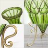 67cm Glass Tall Floor Vase with 10pcs White Artificial Fake Flower Set – Green
