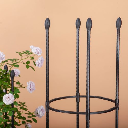 4-Bar Plant Frame Stand Trellis Vegetable Flower Herbs Outdoor Vine Support Garden Rack with Rings – 73 cm, 2