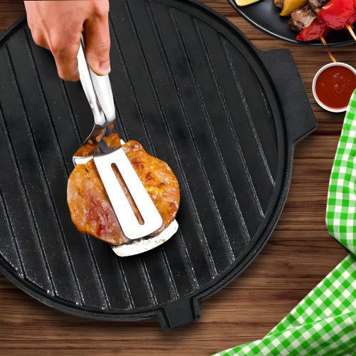 30CM Round Cast Iron Korean BBQ Grill Plate with Handles and Drip Lip – 1