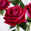 8 Bunch Artificial Silk Rose 5 Heads Flower Fake Bridal Bouquet Table Decor Pink