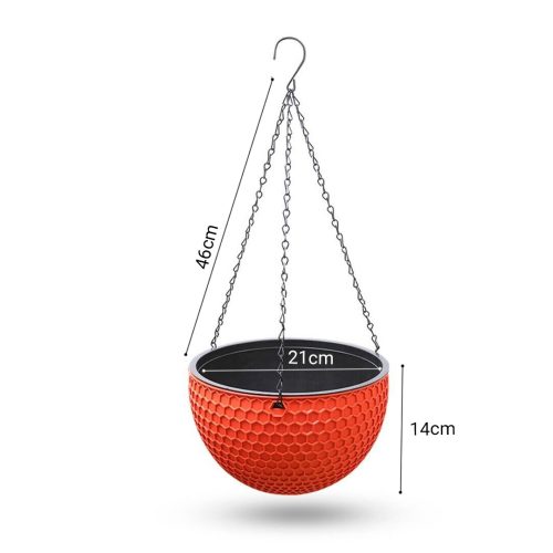 Hanging Resin Flower Pot Self Watering Basket Planter Indoor Outdoor Garden Decor