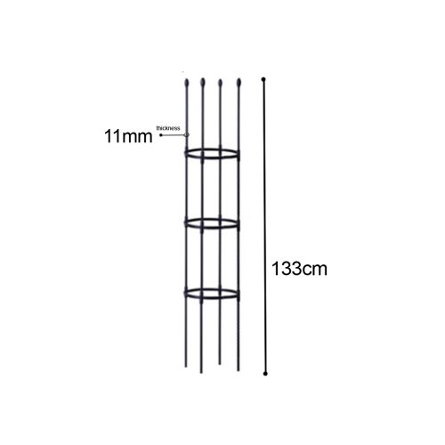 4-Bar Plant Frame Stand Trellis Vegetable Flower Herbs Outdoor Vine Support Garden Rack with Rings – 133 cm, 2
