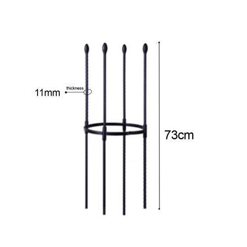 4-Bar Plant Frame Stand Trellis Vegetable Flower Herbs Outdoor Vine Support Garden Rack with Rings – 73 cm, 2