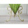 67cm Glass Tall Floor Vase with 10pcs White Artificial Fake Flower Set – Green