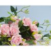 12pcs Artificial Silk Flower Fake Rose Bouquet Table Decor – Pink