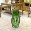51cm Glass Tall Floor Vase with 12pcs White Artificial Fake Flower Set – Green