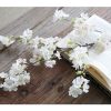 67cm Glass Tall Floor Vase with 10pcs White Artificial Fake Flower Set – Green