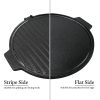 30CM Round Cast Iron Korean BBQ Grill Plate with Handles and Drip Lip – 1