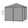 Gazebo 3×3 Marquee Pop Up Tent Outdoor Canopy Wedding Mesh Side Wall – White