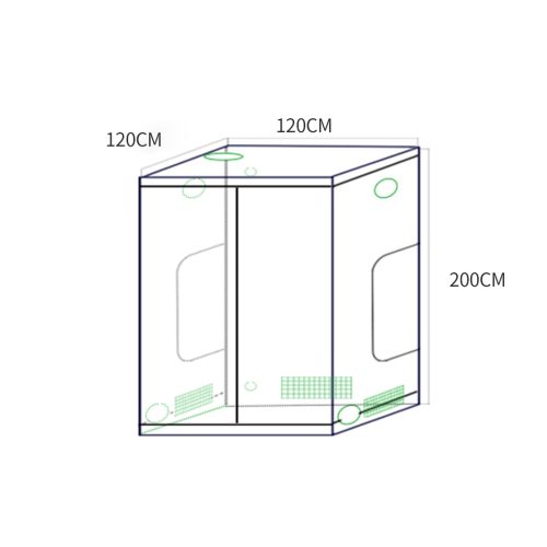 Garden Hydroponics Grow Room Tent Reflective Aluminum Oxford Cloth – 120 x 120 x 200 cm