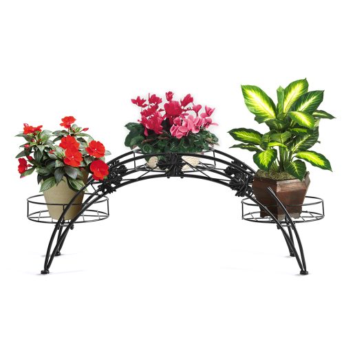 Plant Stand Outdoor Indoor Metal Flower Pots Rack Corner Planter Shelf