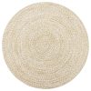 Handmade Rug Jute White and Natural – 150 cm