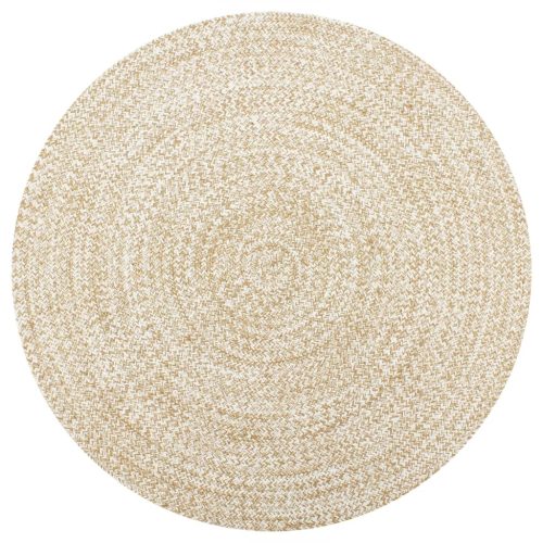 Handmade Rug Jute White and Natural – 150 cm