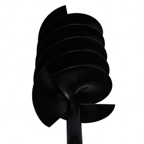 Ground Drill with Handle Auger Bit Double Spirals Steel Black – 180 mm