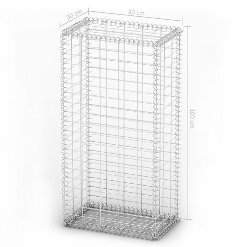 Gabion Basket with Lids Galvanised Wire – 100x50x30 cm