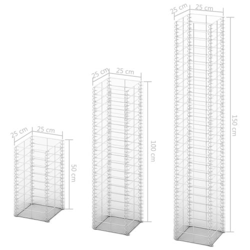 3 Piece Gabion Set Galvanised Wire