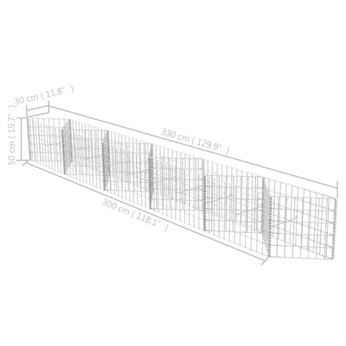 Gabion Basket Galvanised Steel – 300x30x50 cm