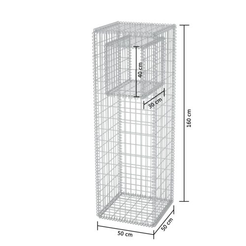 Gabion Basket Post/Planter Steel – 50x50x160 cm, 1