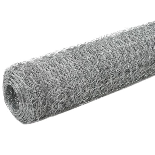 Chicken Wire Fence Galvanised Steel 25×1.2 m Silver