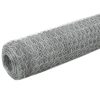 Chicken Wire Fence Galvanised Steel Silver – 25×1.2 m