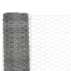 Chicken Wire Fence Galvanised Steel Silver – 25×1.2 m