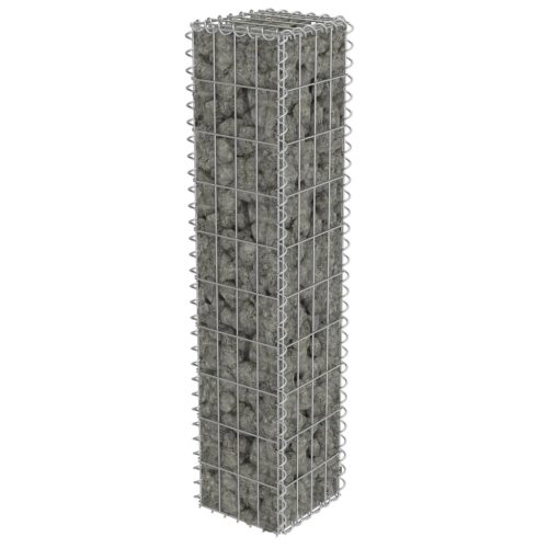 Gabion Wall with Covers Galvanised Steelcm – 20x20x100 cm