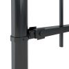 Garden Fence with Spear Top Steel Black – 0.6 m, 1.7 m