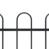 Garden Fence with Hoop Top Steel Black – 0.6 m, 1.7 m