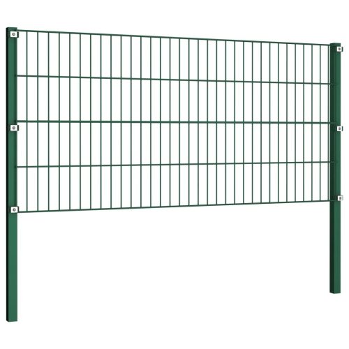 Fence Panel with Posts Iron Green – 1.7 m