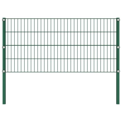 Fence Panel with Posts Iron Green – 1.7 m