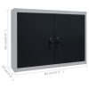 Wall Mounted Tool Cabinet Industrial Style Metal Grey and Black