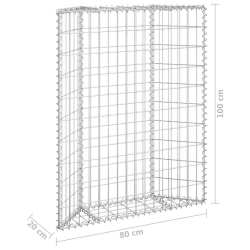 Trapezium Gabion Raised Bed Galvanised Steel – 80x20x100 cm