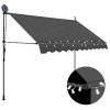 Manual Retractable Awning with LED – 300 cm, Anthracite