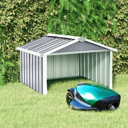 Garden Robot Lawnmower Shed 92x97x63 cm Galvanised Steel – Grey