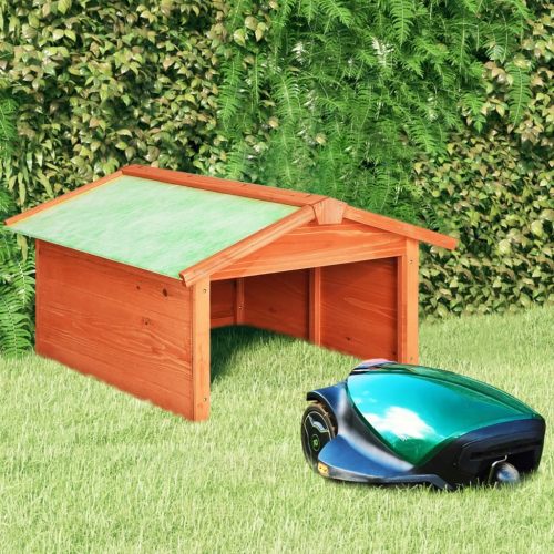 Robotic Lawn Mower Garage 72x87x50 cm Solid Firwood – Brown