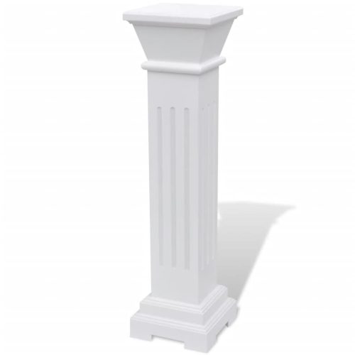 Classic Square Pillar Plant Stand MDF – White