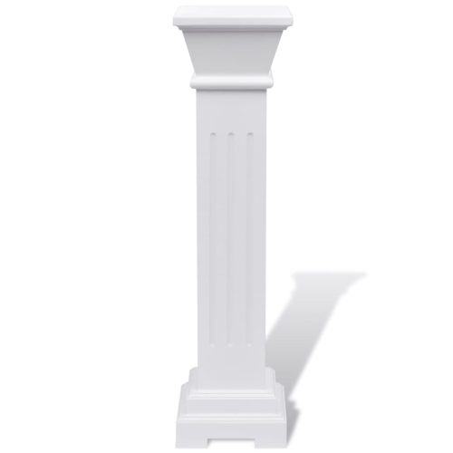 Classic Square Pillar Plant Stand MDF – White