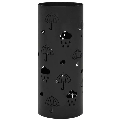 Square Umbrella Stand Storage Holder Walking Stick Steel 48.5 cm – Black, Pattern 8