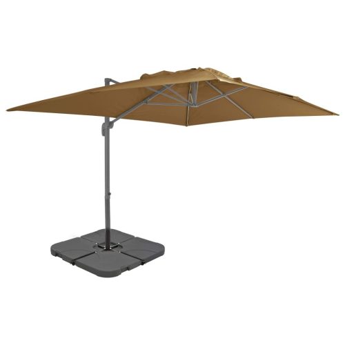 Outdoor Umbrella with Portable Base – Taupe