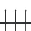 Garden Fence with Spear Top Steel Black – 0.6 m, 3.4 m