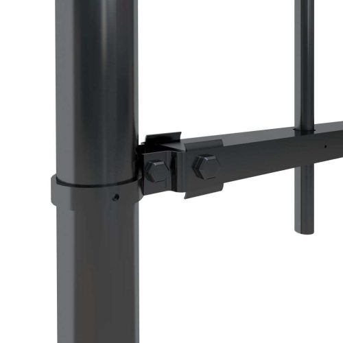 Garden Fence with Spear Top Steel Black – 0.6 m, 10.2 m