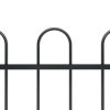 Garden Fence with Hoop Top Steel Black – 0.8 m, 17 m