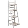 4-Tier Plant Stand 43x33x113 cm Wood – White and Brown