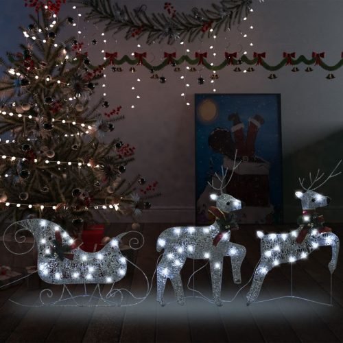 Reindeer & Sleigh Christmas Decoration 60 LEDs Outdoor – Silver, 2