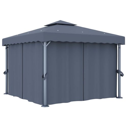 Gazebo with Curtain Aluminium